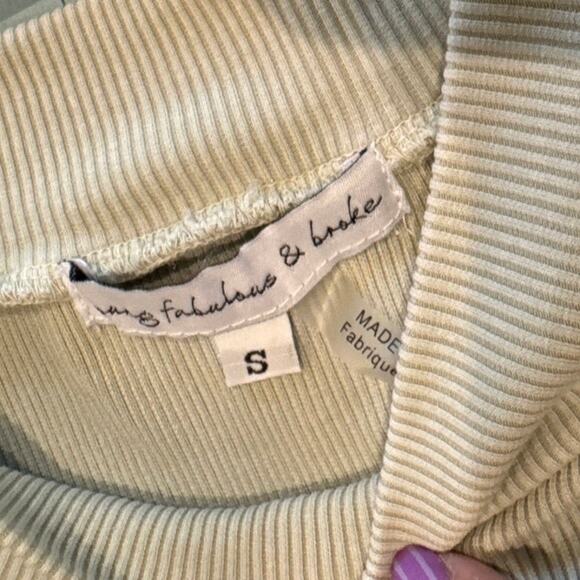 MSRP $108 NWOT Young Fabulous and Broke Fitted Viscose Ribbed Knit w/Slit Size S - Picture 4 of 8